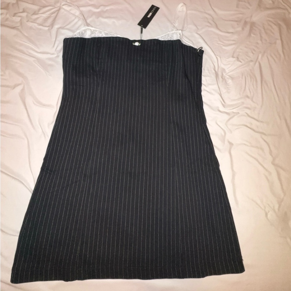 Fashionnova Penelope Pinstripe Mini Dress